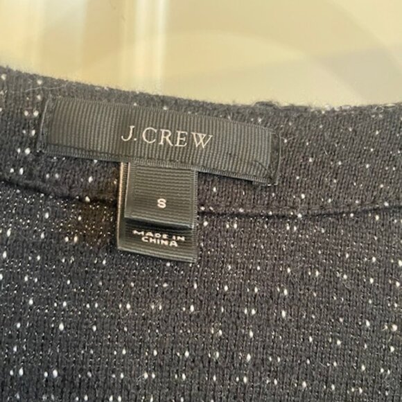 J.Crew Black and White Tweed Peplum Zip Blazer, Size Small - Picture 4 of 6